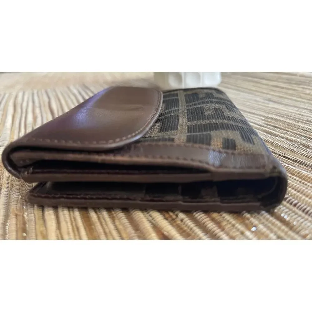Fendi Zucca Print brown bifold wallet